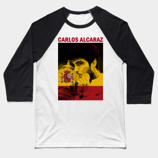 Alcaraz Engraved Spain Flag Baseball T-Shirt